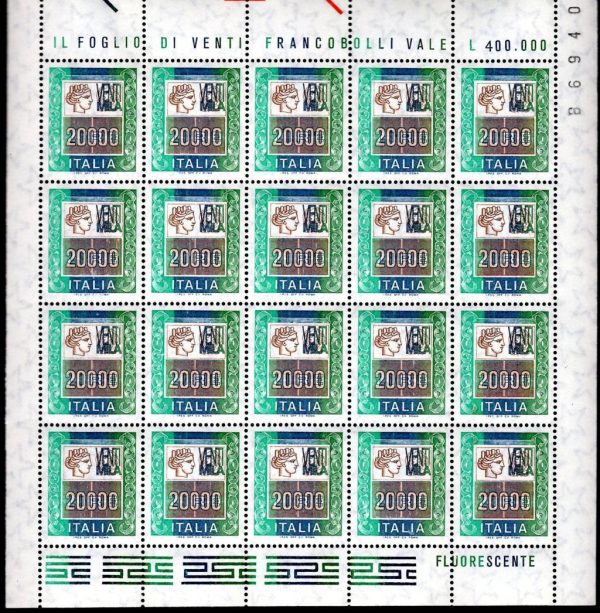 1987 Minifogli Alti Valori 20.000 £ - immagine 2