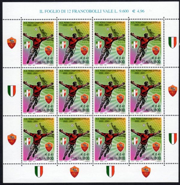 2001 Minifogli Roma Campione d’Italia Calcio - immagine 2