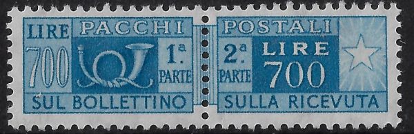1955 Pacchi postali Stella £. 700 - immagine 2