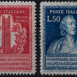 1949 150° Anniversario della Pila di A. Volta serie completa
