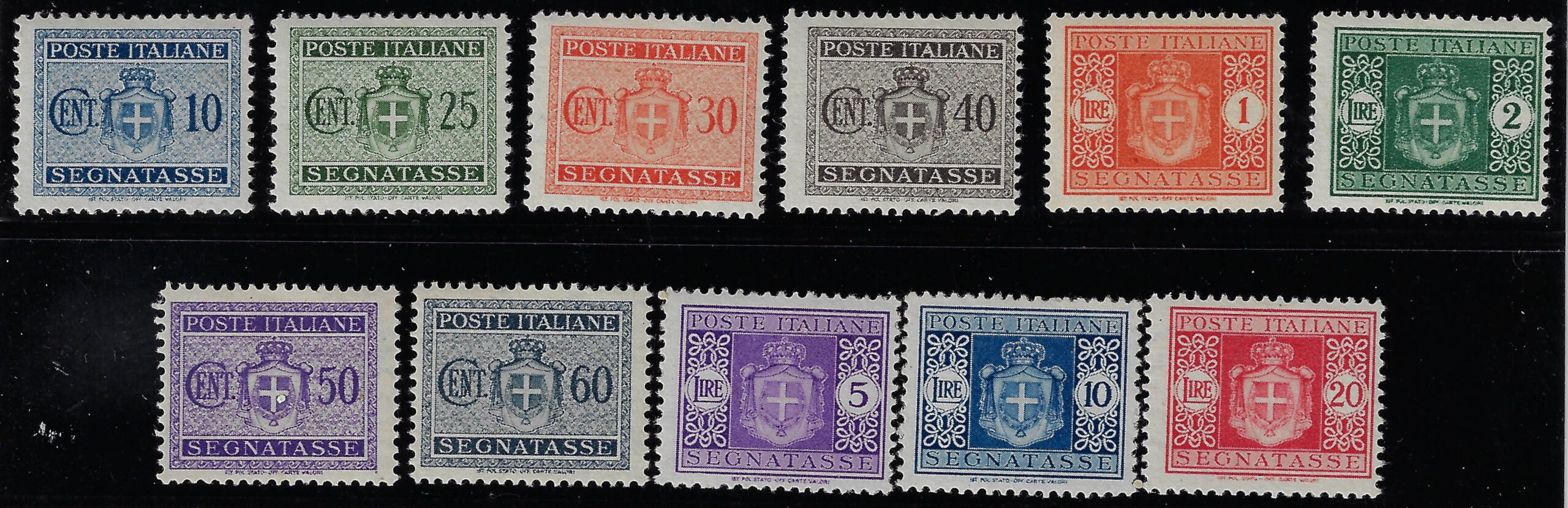 1946 Segnatasse stemma filigrana ruota