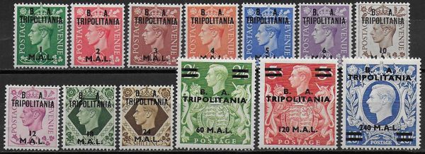 1950 Francobolli di Gran Bretagna soprastampati B.A.