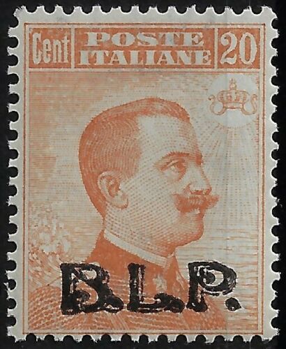 1923 B. L. P. - BLP 20 c. arancio sopr. Nera