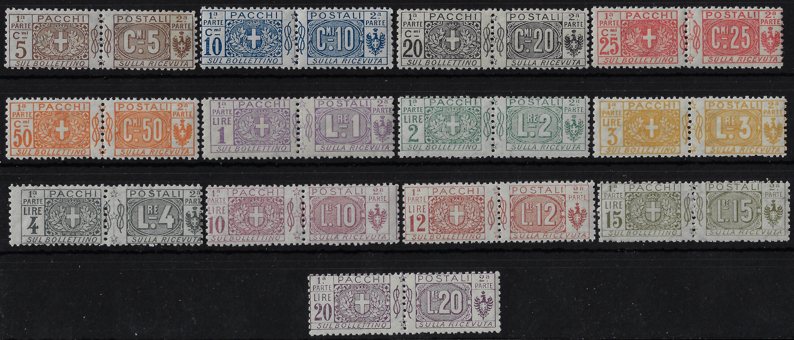 1914 Pacchi postali Stemma e Nodi © serie completa