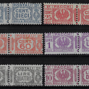 1927 Pacchi postali Aquila e Fasci serie completa