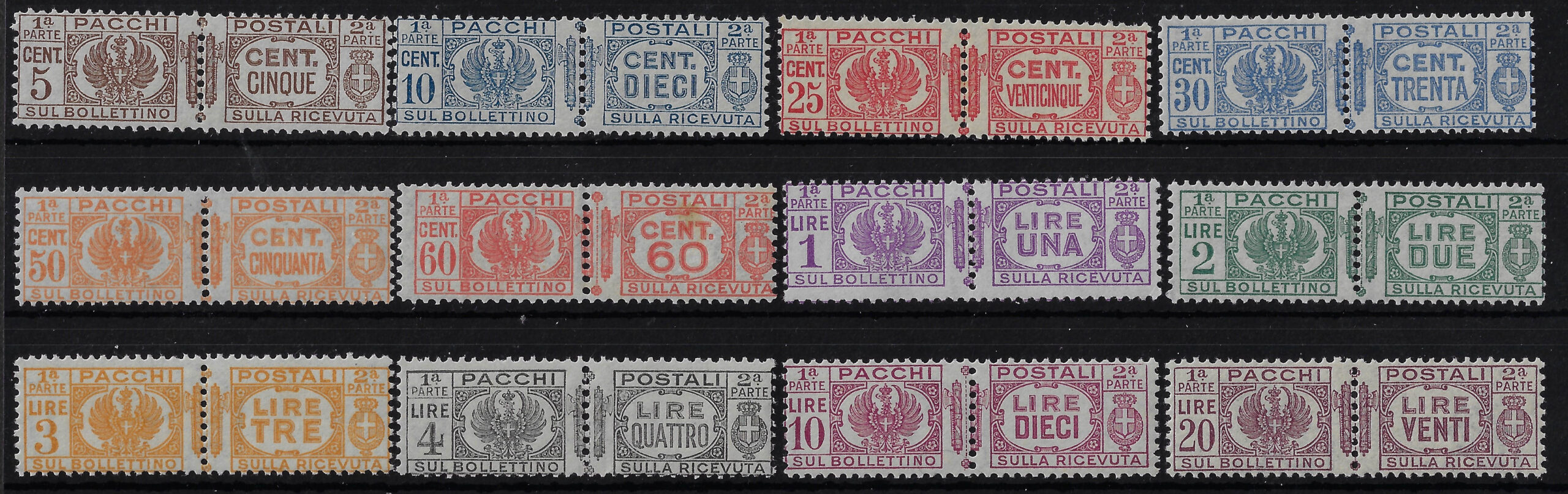 1927 Pacchi postali Aquila e Fasci serie completa