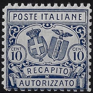 1928 10 c azzurro d. 11