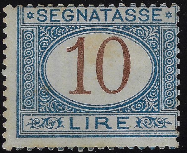 1870 Segnatasse Cifra in ovale 10 Lire - immagine 2