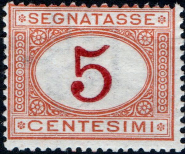 1890 Cifra in ovale 5 c.