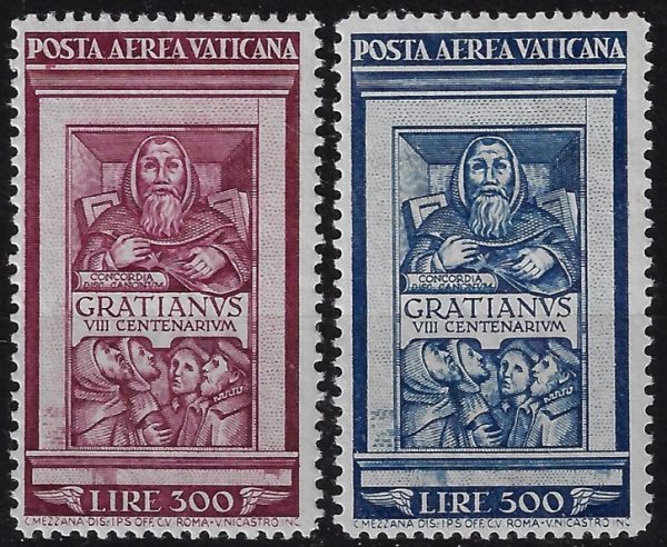 1951 Posta Aerea PIO XII Decreto del monaco Graziano - immagine 2