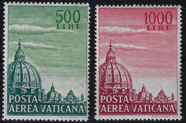 1958 Posta Aerea PIO XII Cupola della Basilica di San Pietro 2° serie - immagine 2