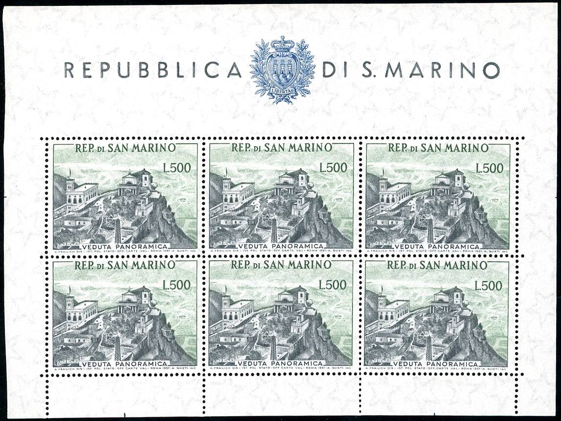 1958 Veduta Lire 500 grigio e verde