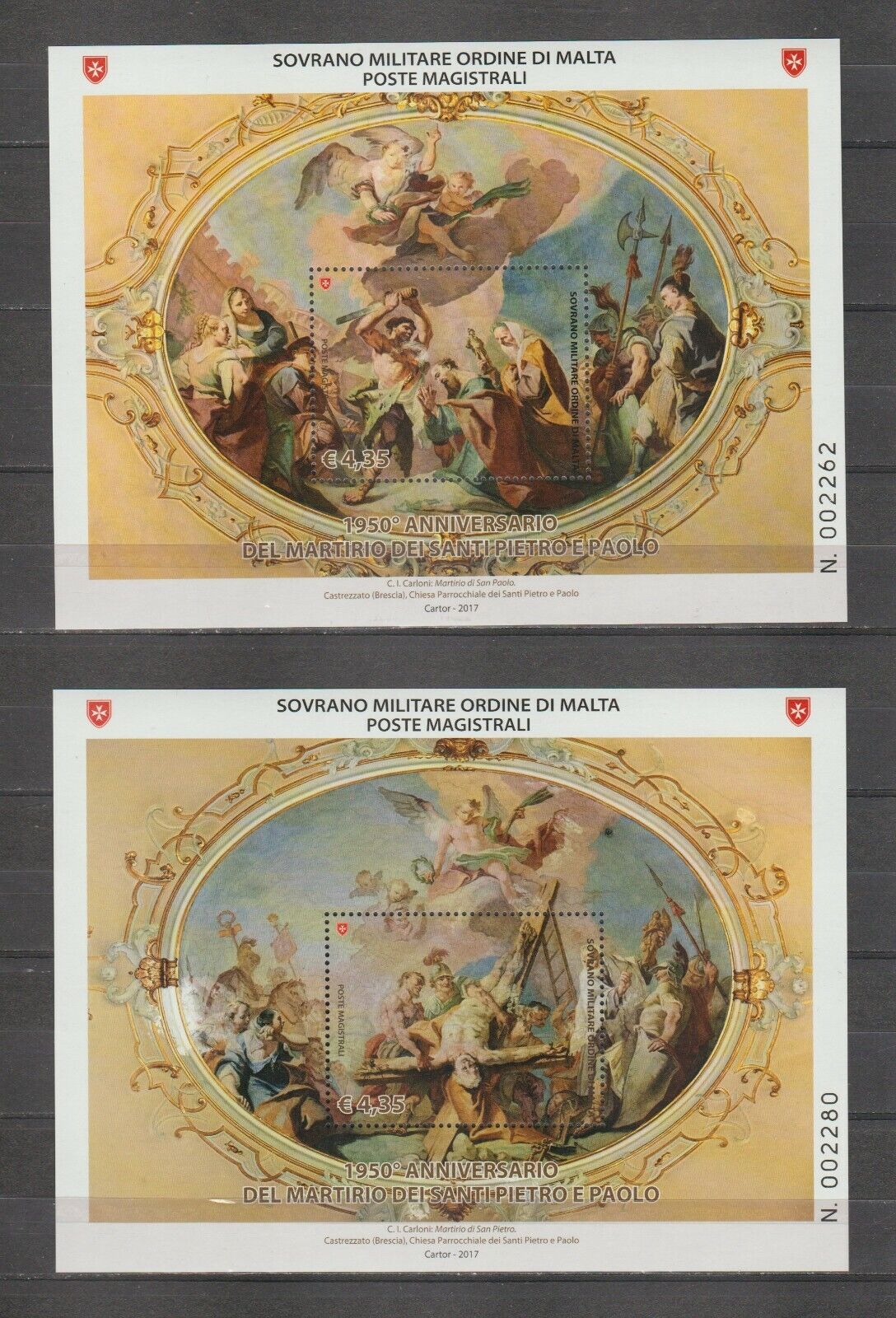 2016 Foglietti martirio i pietro e paolo