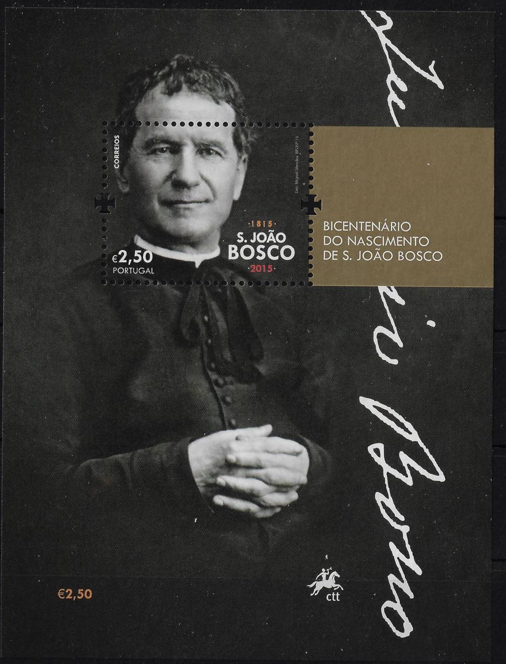 2015 Portogallo 200° Don Bosco Foglietto Congiunta