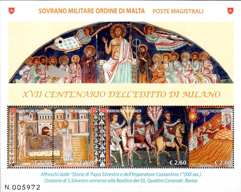 2013 SMOM Editto di Milano Foglietto Congiunta
