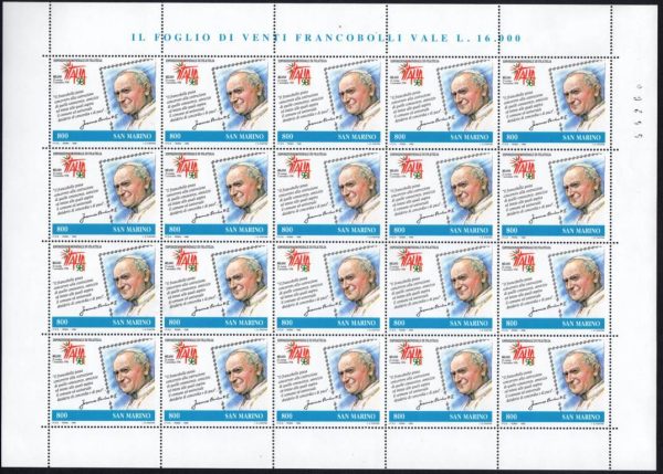 1998 San Marino Italia 98 minifoglio Congiunta