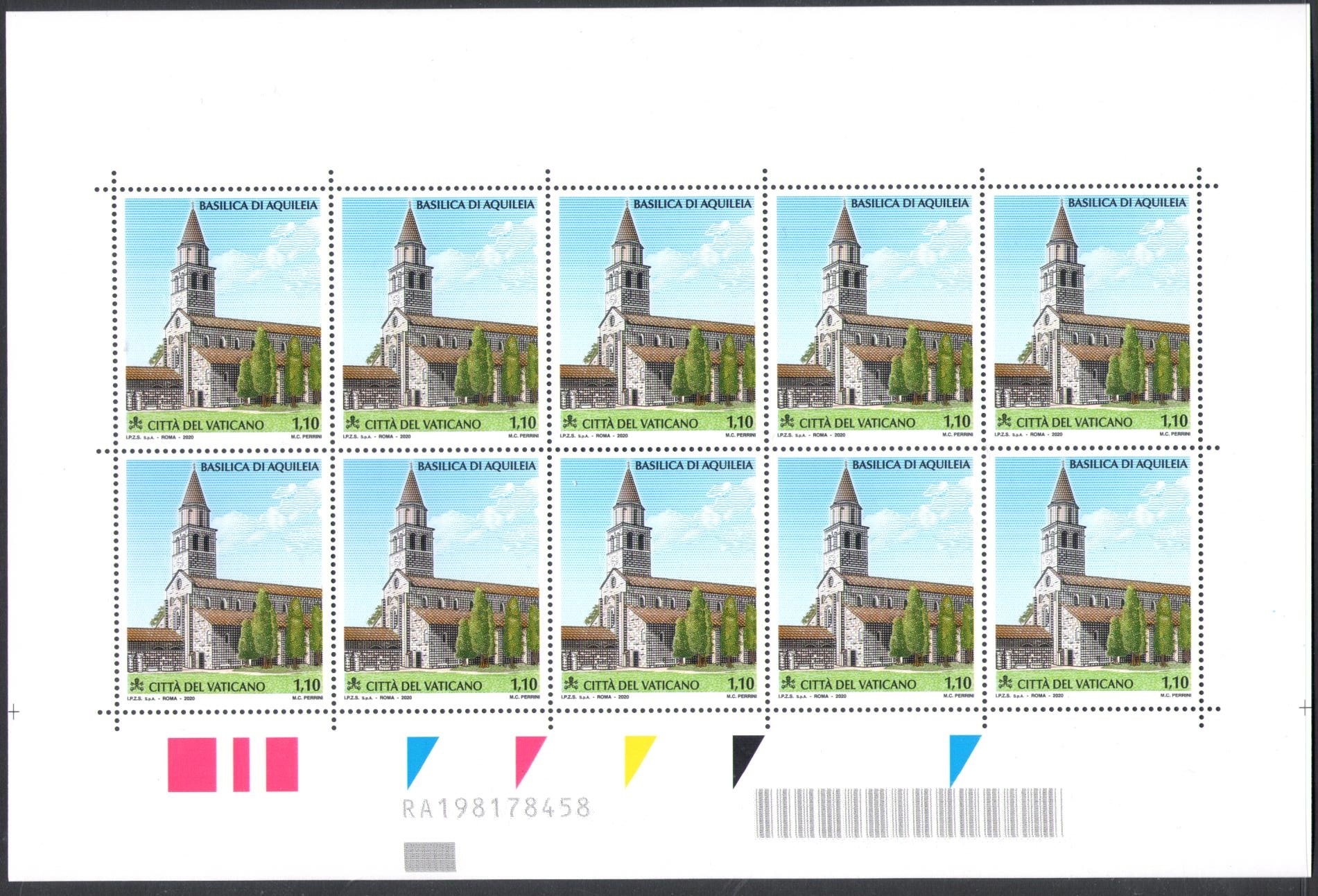 2019 Vaticano Aquileia minifoglio congiunta