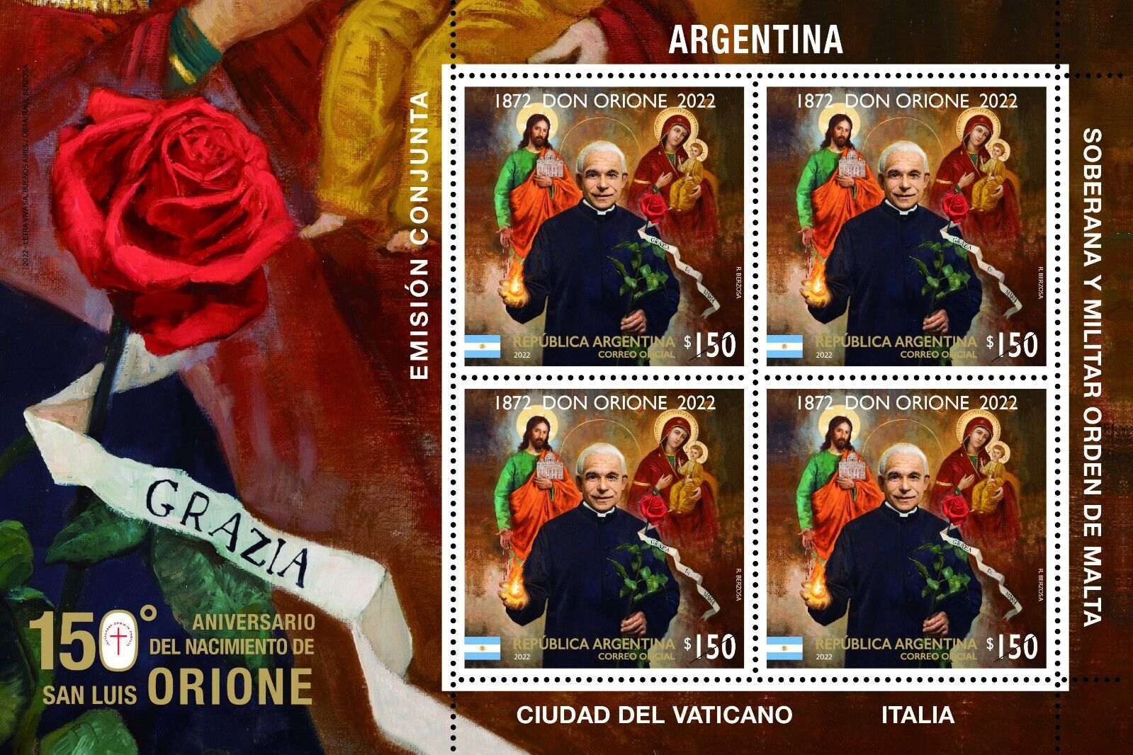 2022 Argentina Don Orione minifoglio congiunta