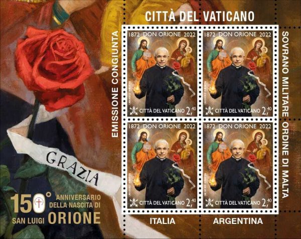 2022 Vaticano Don Orione minifoglio congiunta