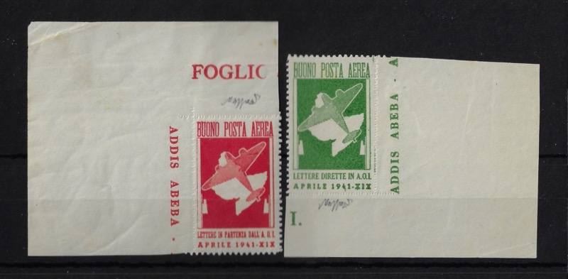 1941 franchigia Buono di posta aerea verde e rosso