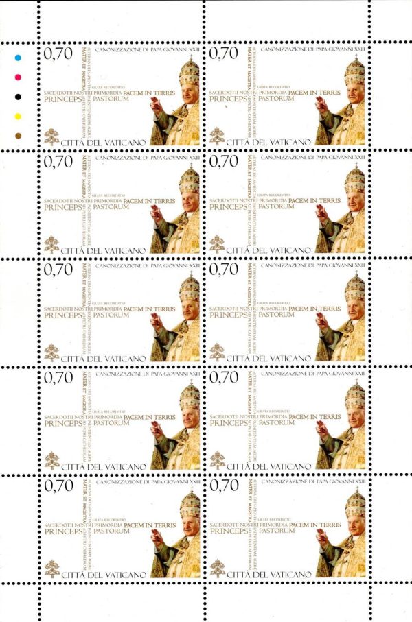 2014 Vaticano Canonizzazione Giovanni XXIII minifoglio Congiunta