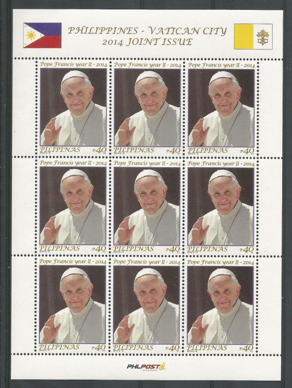 2014 Filippine Pontificato Papa bergoglio minifoglio congiunta