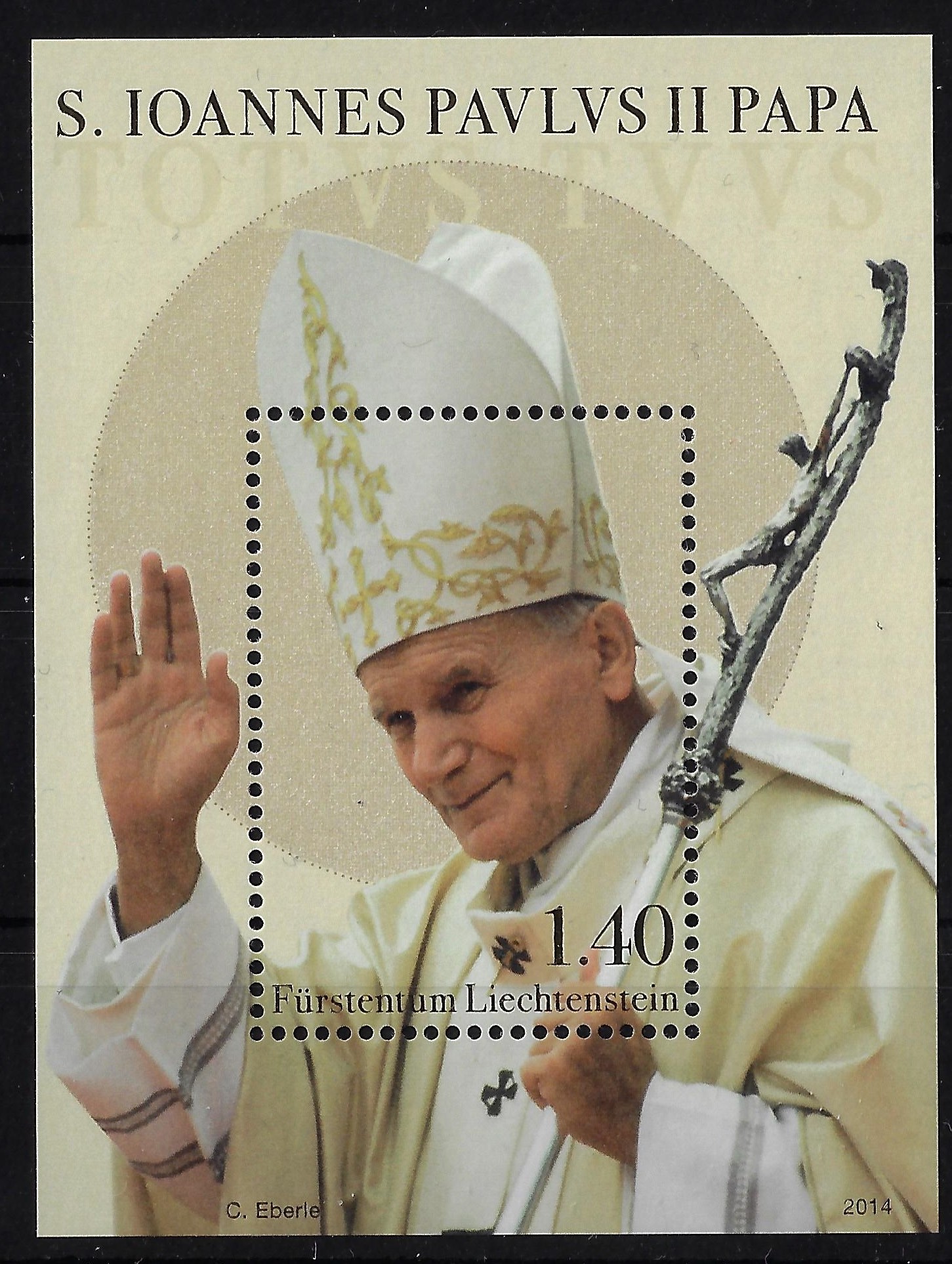 2014 Liechtenstein G.Paolo II Foglietto congiunta