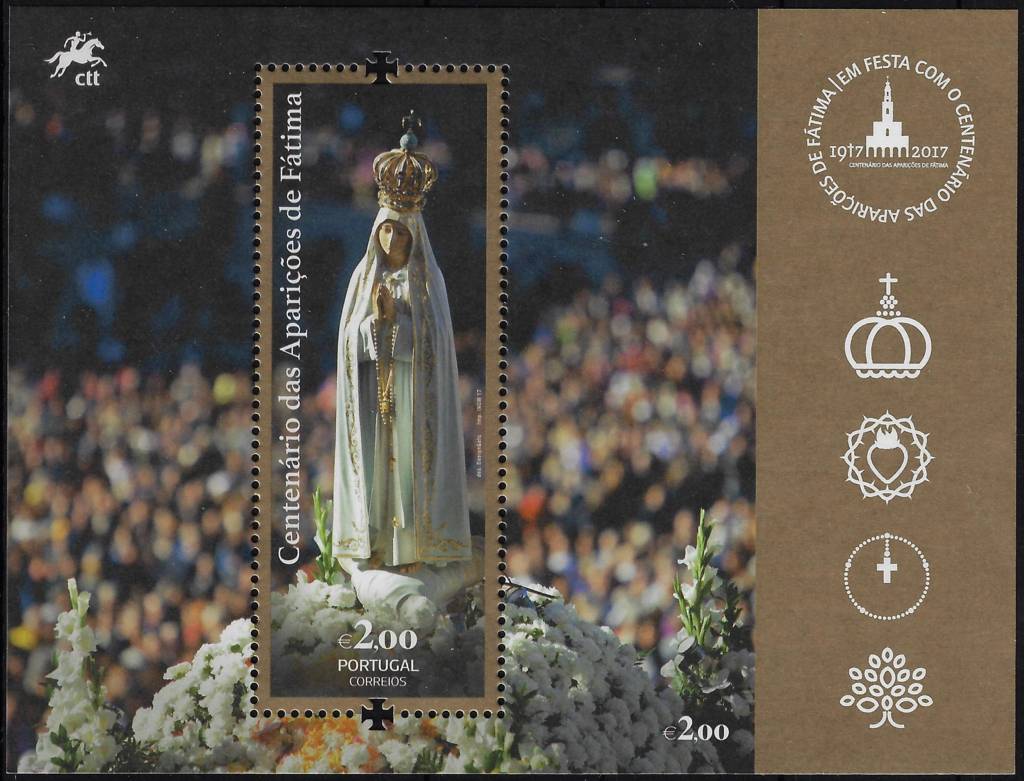 2017 Portogallo Fatima Foglietto congiunta
