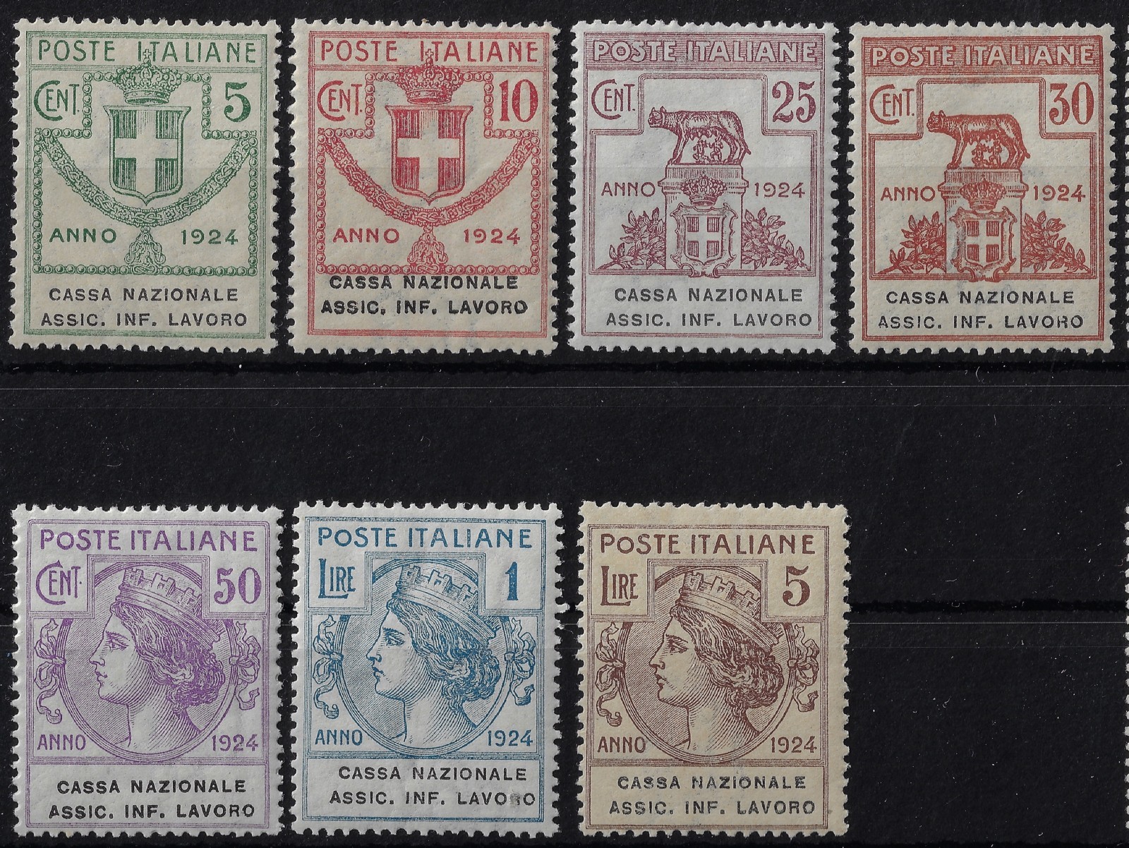 1925 Enti Parastatali Cassa infortuni lavoro serie completa