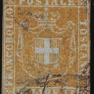 1860 ASI toscana 3 lire ocra giallo certificato sassone 23