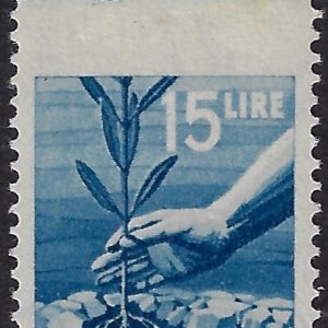1945 15 £. Democratica varietà di dentellatura