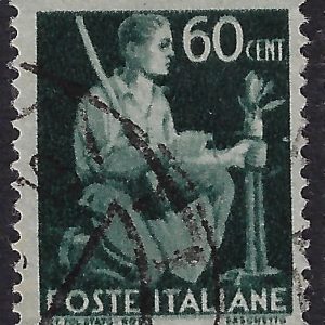 1945 60 centesimi Democratica ruota 1° capovolta destra sassone 6 CD