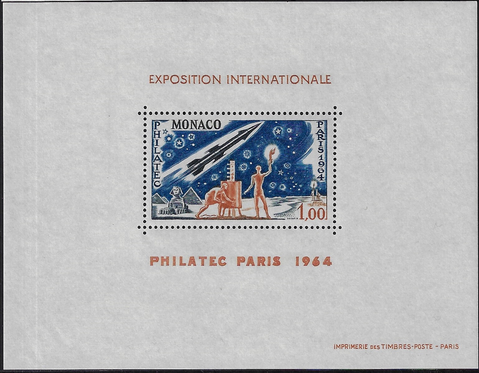 1964 Foglietto EXPO Filatelica Internazionale "Philatec" a Parigi YT Spécial 5