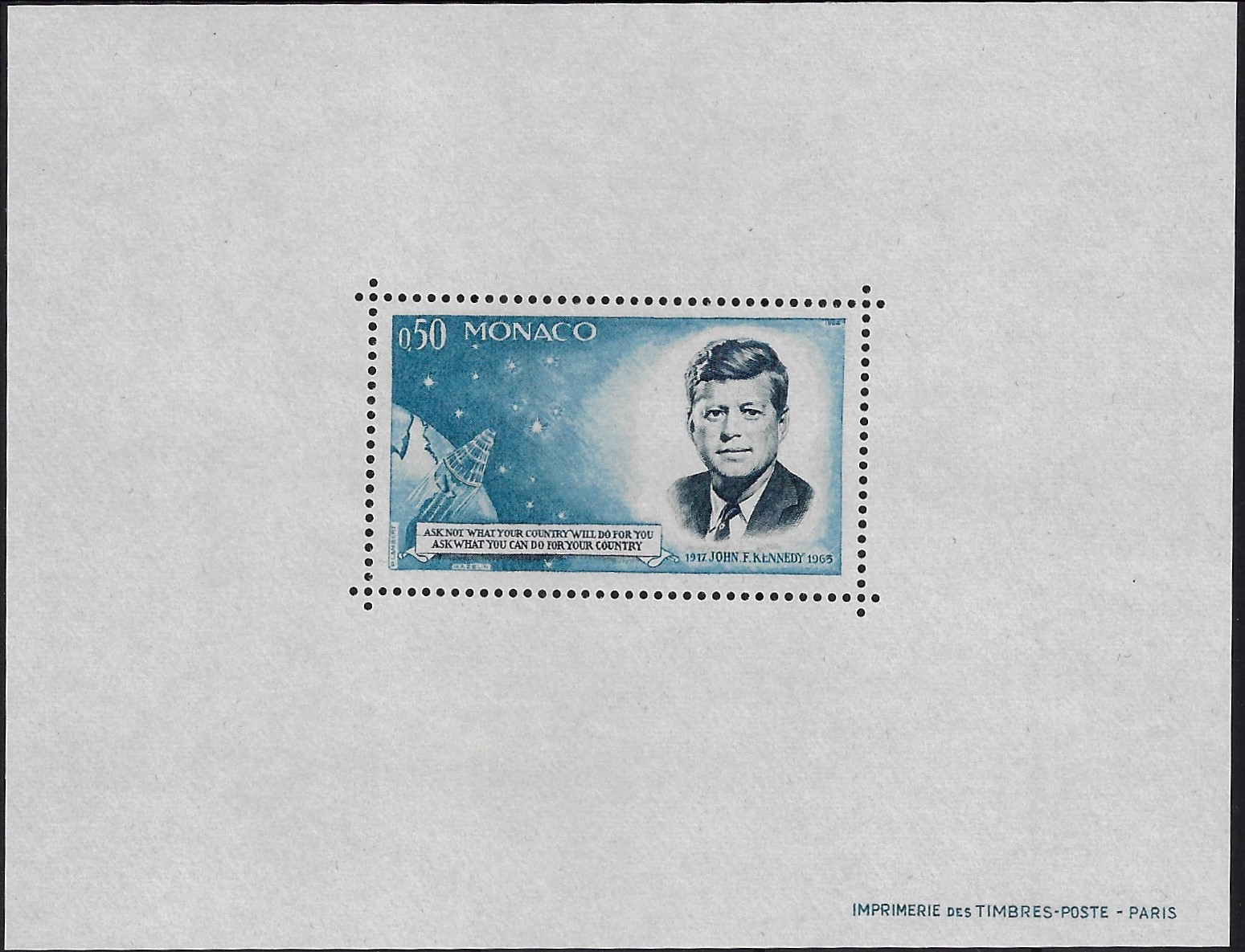 1964 Foglietto Morte del Presidente Kennedy dentellato YT Spécial 8