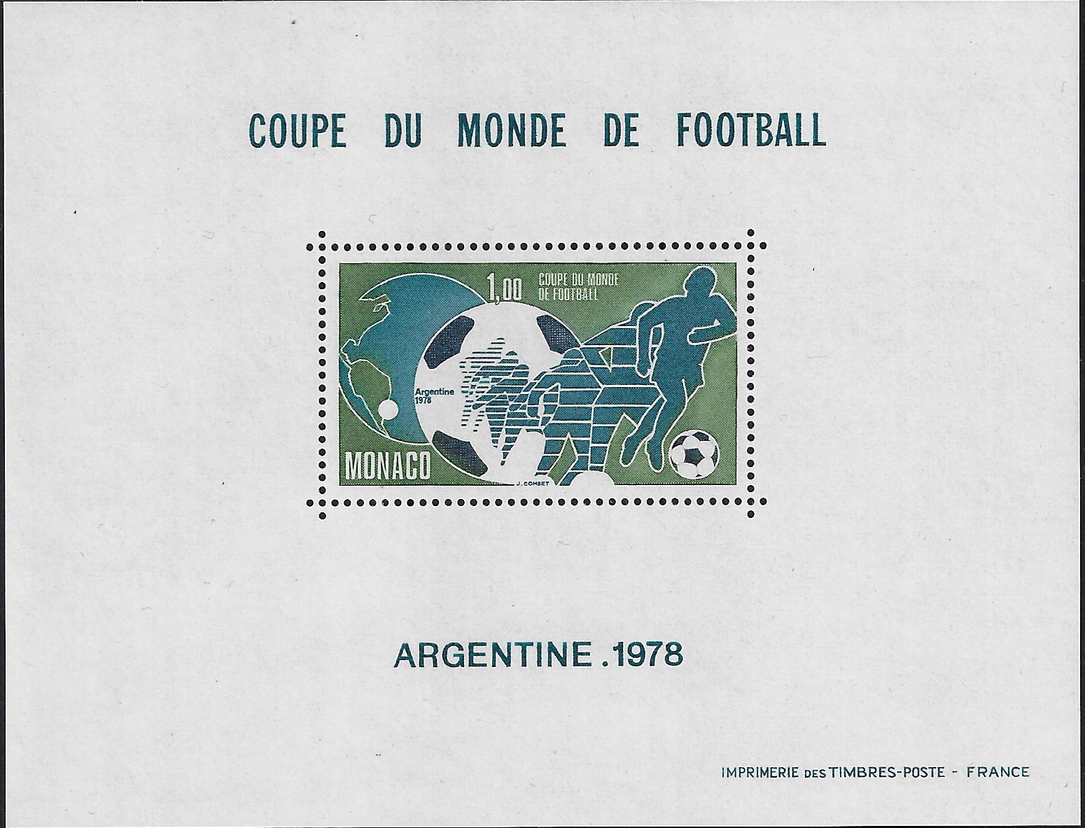 1978 Foglietto Mondiali di calcio in Argentina YT Spéc.10