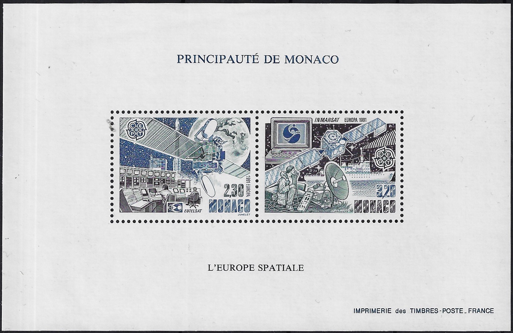 1991 Foglietto Europa spaziale YT Spéc.14