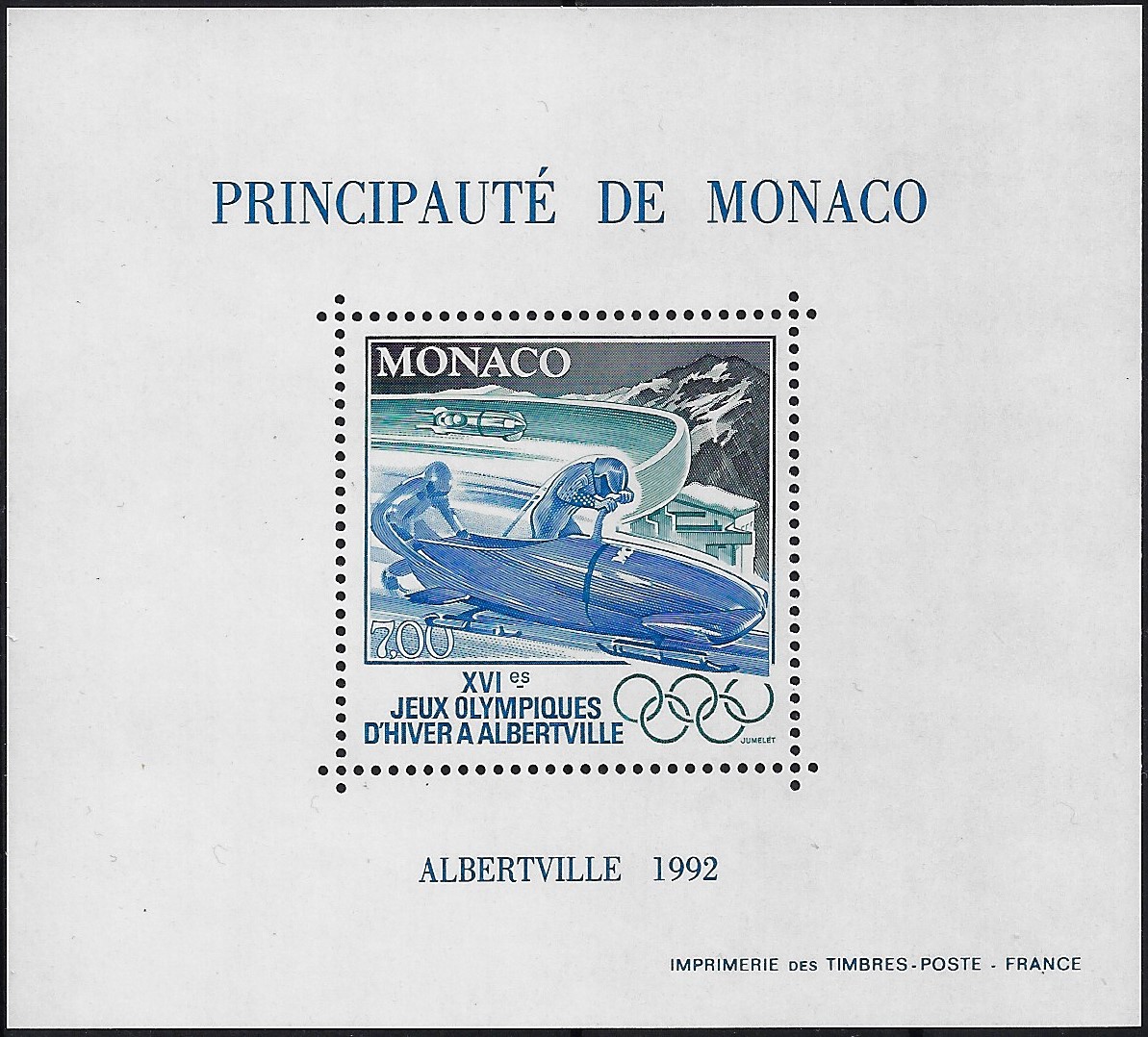 1992 Foglietto Olimpiadi invernali ad Albertville YT Spéc.17