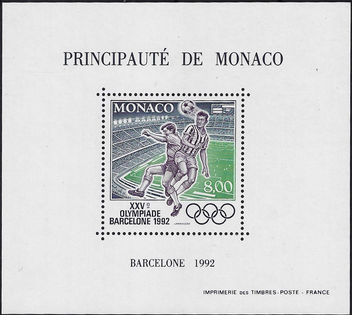 1992 Foglietto Olimpiadi estive a Barcellona YT Spéc.18