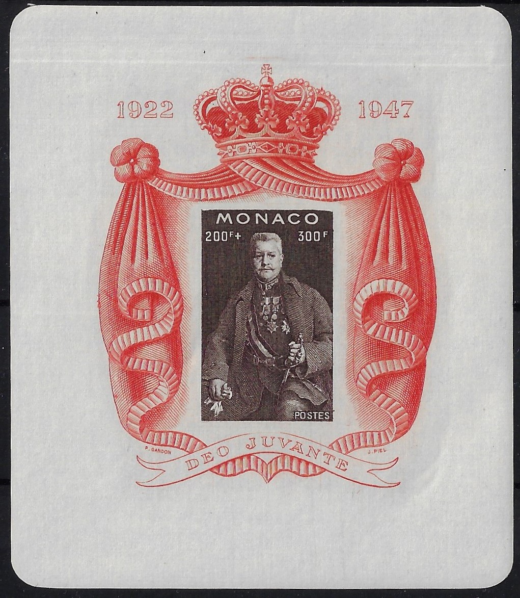 1947 Foglietto 25° di principato di Luigi II YT 2