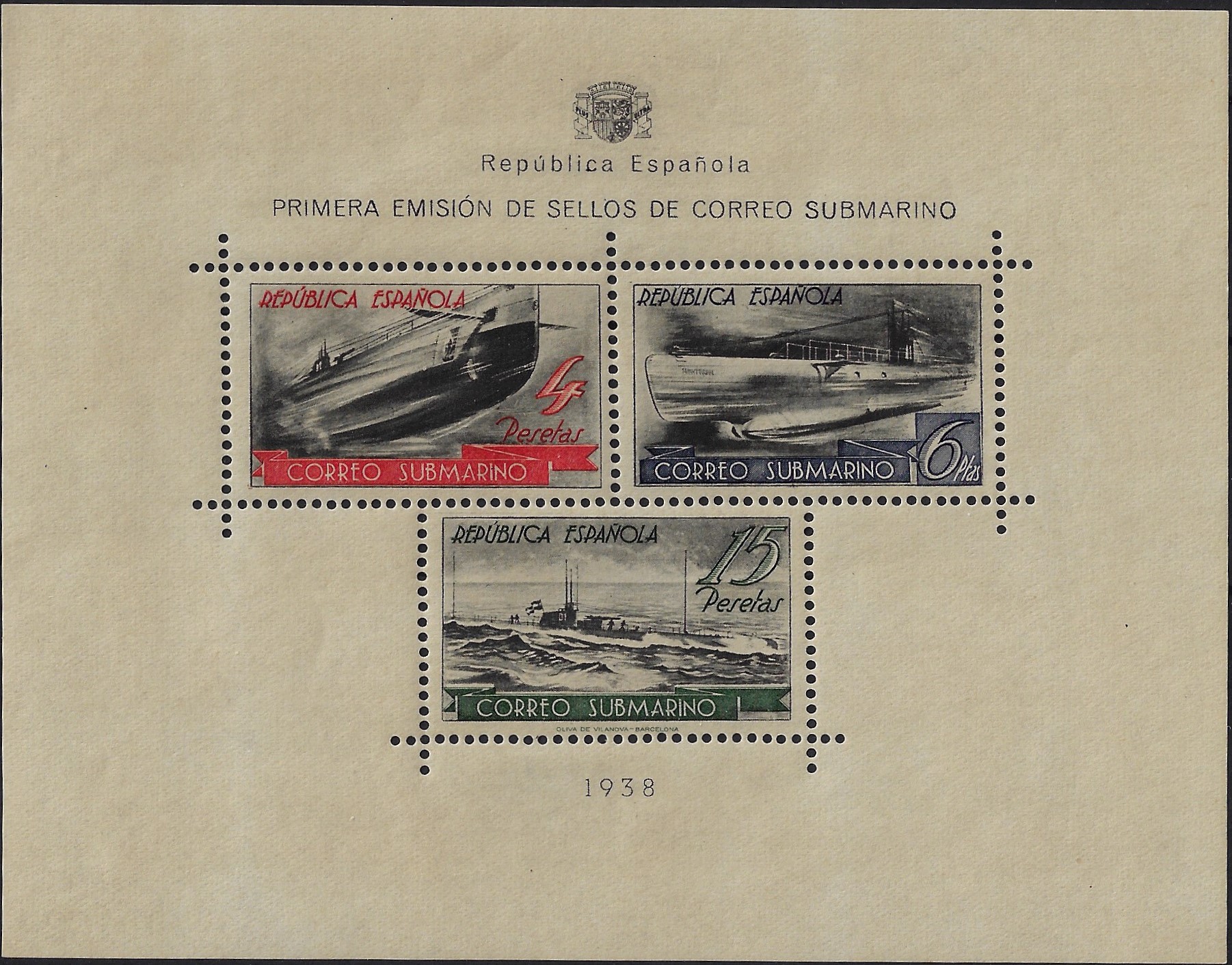 1938 Servizio postale con sottomarini catalogo 11