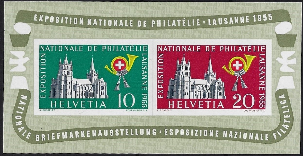 1955 foglietto Esposizione filatelica di Losanna