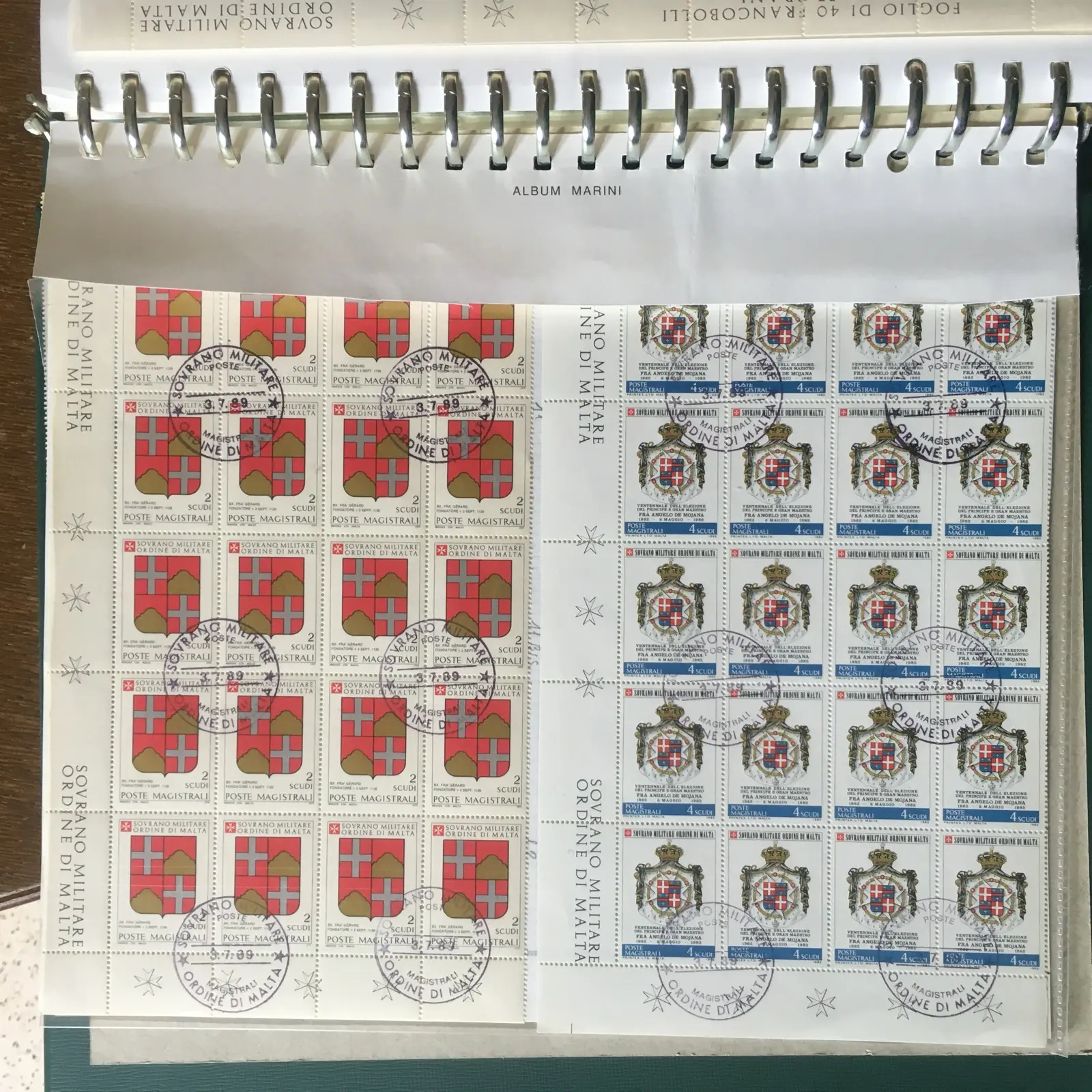 Sovrano Militare Ordine di Malta (SMOM) — fogli interi Poste Magistrali
